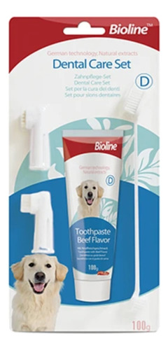 Bioline Set Cuidado Dental Para Perros 100g