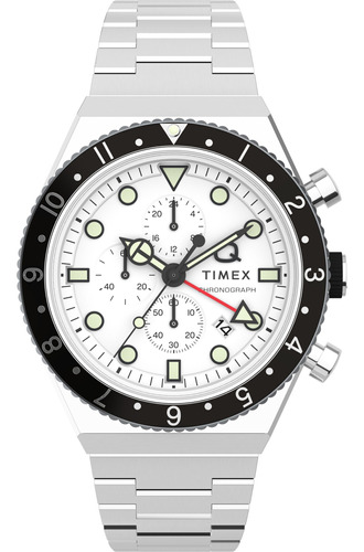 Reloj Timex Q Timex Three Time Zone Chronograph 40mm White