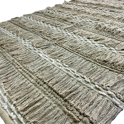 Alfombra Artesanal Nórdica Tejida Hilo Moderna 180x120 Cm