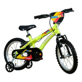 Bicicleta  Infantil Infantil Athor Baby Boy 2023 Aro 16 Freios V-brakes Cor Amarelo Neon Com Rodas De Treinamento