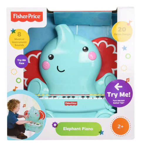 Piano Elefante 32 Key Instrumento Infantil Fisher Price 2460