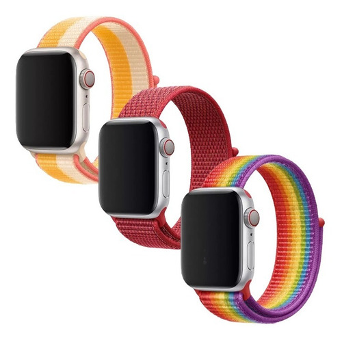3 Correas Para Smart Watch Nylon Colores