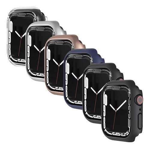 6pcs Case Cristal Templado Para Apple Watch Series 8 7 6 5 4