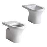 Juego Inodoro Corto Ferrum Varese Bidet 1 Agujero Sanitarios