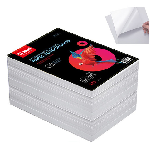 100 Folhas Papel Foto Matte Adesivo A4 135g