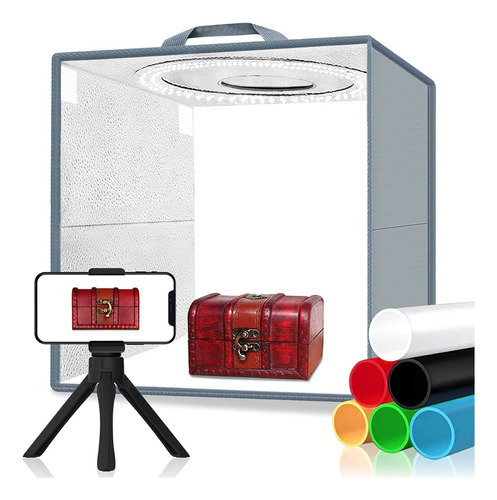 Caja Cubo De Luz Para Fotografía De Producto 30x30 Cm Con 6