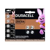 4 Pilha Moeda Pilhas Lr44 A76 + 5 Pilhas Cr2032 Duracell 