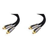 2 Cables De Audio Óptico Toslink De Fibra Digital Spdif Hifi