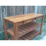 Mesa De Arrime Madera Maciza De Campo