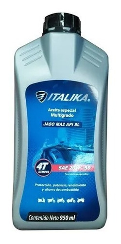 Aceite Especial Multigrado Italika 4 Tiempos Sae 20w50 950ml