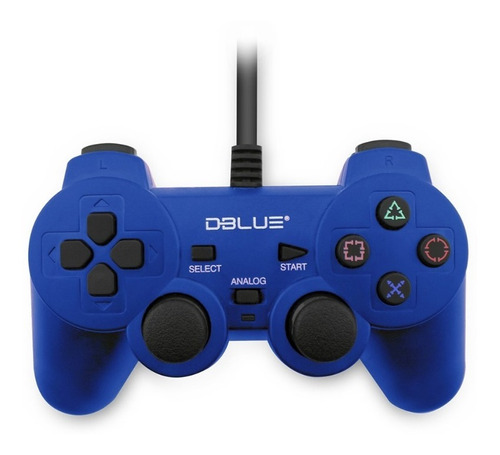 Joypad Usb Double Vibration Pc Azul Dblu