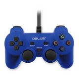 Joypad Usb Double Vibration Pc Azul Dblu