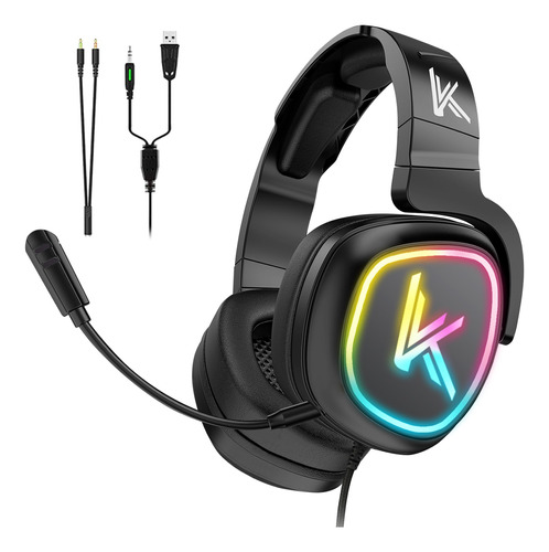 Audífonos Gamer Con Microfono Krios Led Rgb Para Xbox Ps4 Pc