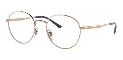 Oculos De Grau Redondo Ray-ban Rose Gold Rb3681v 50mm