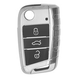  Funda Para Llave Alarma Auto (vw, Seat, Audi) Plata Cromado