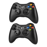 Kit 2 Controles Para Xbox 360 Sem Fio Slim Preto