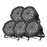 5 Canhão Refletor Led Par 64 Rgb Triled 36 Leds 3w Dmx