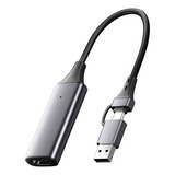 Capturadora Video Compatible Con Hdmi A Dual Usb-c Y Usb A 