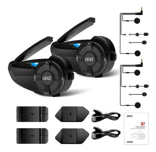 Intercomunicador Q7 Bluetooth Para Casco De Motocicleta 2pcs