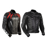 Jaqueta Moto Esportiva De Couro Com Cupim Texx Sniper V2