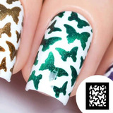 Molde Stencil Unhas - Efeito Borboletas ! - 20 Unidades