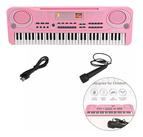 Piano Eléctrico Infantil Mini De 61 Teclas Multifuncio