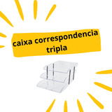 Caixa Correspondencia Tripla Movel Cor Cristal Documentos 