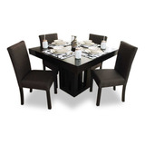 Comedor Minimalista Mod Brasil 4 Sillas Gris