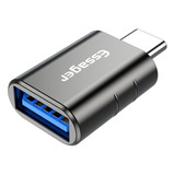 Adaptador Essager Usb Tipo C Macho Para Usb 3.0 Fêmea Otg Cor Cinza-escuro