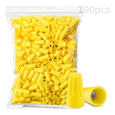 100 Capuchones Cable Eléctricos Resorte 12-22 Awg Amarillo | MercadoLibre