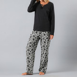 Pijama Escote Borla Flores 33463-2