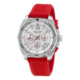 Reloj Para Hombre Nautica Tin Can Bay Color Rojo (naptcf205) Color Del Bisel Plateado Color Del Fondo Blanco