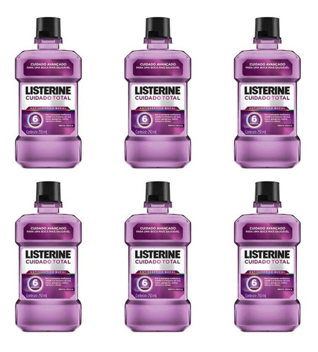 Listerine Cuidado Total Enxaguante Bucal 250ml (kit C/06)