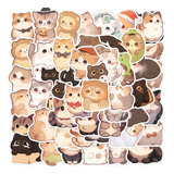 50 Pegatinas De Gato Kawaii De Pvc Con Dibujos Animados, Lin