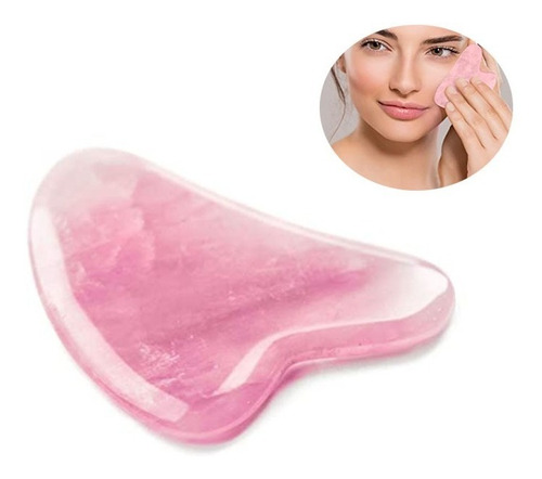 Gua Sha Facial Cuarzo Rosa Natural Herramientas De Belleza