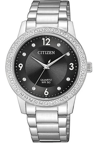 Reloj Citizen Mujer Quartz Wr50 Grabado Gratis Acero 