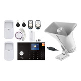 Kit Alarma Gsm 4g + Wifi Inalámbrica Para Casa Con Sirena.