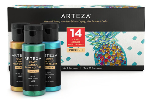 Arteza Juego De 14 Pinturas Acrilicas Nacaradas, Botellas De