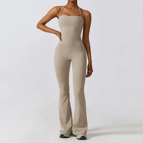 Enterizo Ropa Deportiva Mujer Gym Pantalones Campanudos