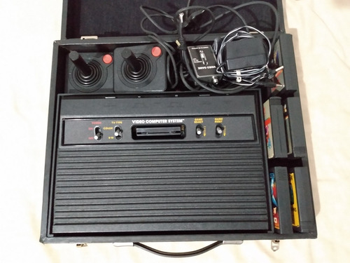 Atari 5 Jogos 2 Controles Maleta Completo