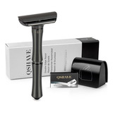 Barbeador Safety Razor Qshave Ajustável Merkur Preto+lâminas