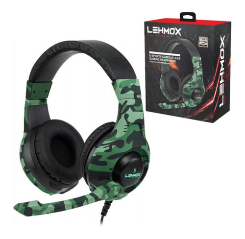 Fone De Ouvido Gamer Headset Pc Camuflado Pc,xbox E Ps4 Cor Verde