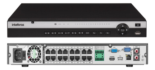 Nvr Gravador De Vídeo Intelbras 16 Canais Ip Nvd 3316p Poe