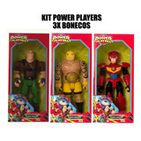Kit Bonecos Power Players Articulados Masko Sarge Axel 25cm