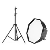 Kit Softbox Octabox Triopo 65cm Caja De Luz +trípode 2.1m