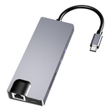 Hub Usb-c 8-en-1 Tipo.convertidor Aluminio 2*usb3.0+1*pd+1