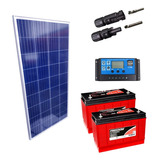 Kit Placa Solar 280w Controlador 20a Lcd Bateria 115ah