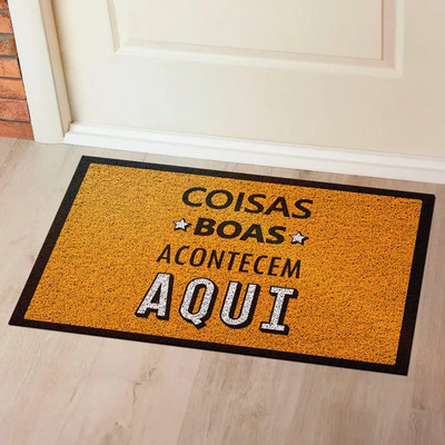 Capacho Vinílico 60x40cm Tapete De Porta Retangular Estampas 60 Cm 40 Cm Coisas Boas