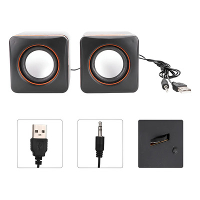 Altavoz Estéreo Usb Mini Cube Con Cable Con Conector De 3,5