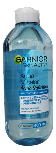 Garnier Agua Micelar Con Ácido Salicílico Tendencia Al Acne